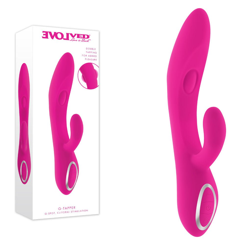 Evolved G Tapper Pink Rechargeable Rabbit Vibrator - VIBRATORS