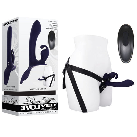 Evolved GIVING VIBES - Vibrating Strap - On with Remote - STRAP - ONS