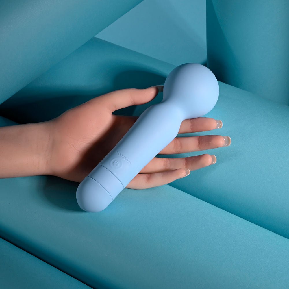 Evolved Iris Blue Rechargeable Massage Wand – Waterproof Silicone - VIBRATORS