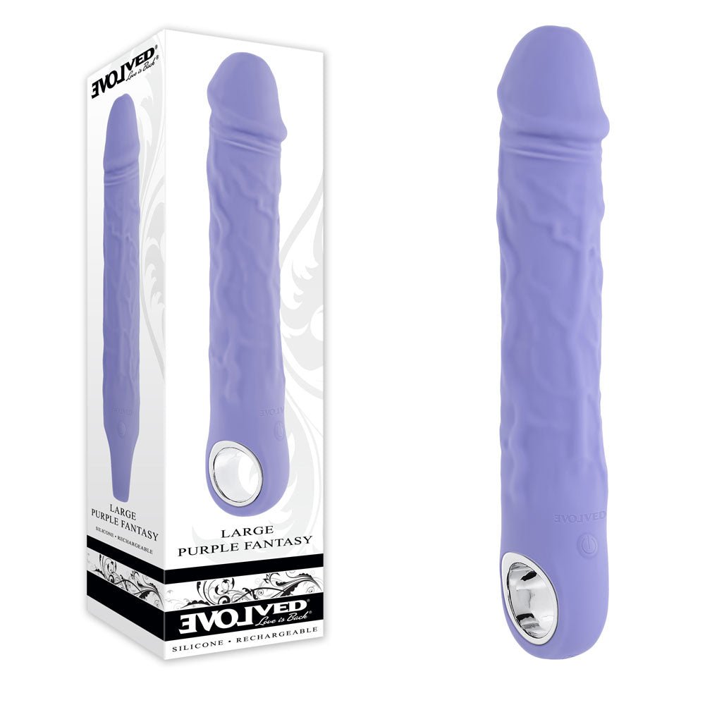 Evolved Large Purple Fantasy USB Rechargeable Vibrator - VIBRATORS