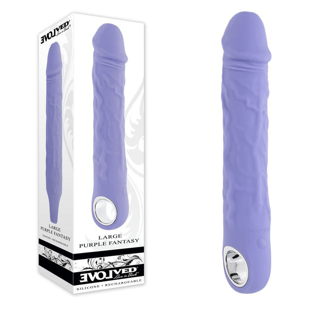 Evolved Large Purple Fantasy USB Rechargeable Vibrator - VIBRATORS