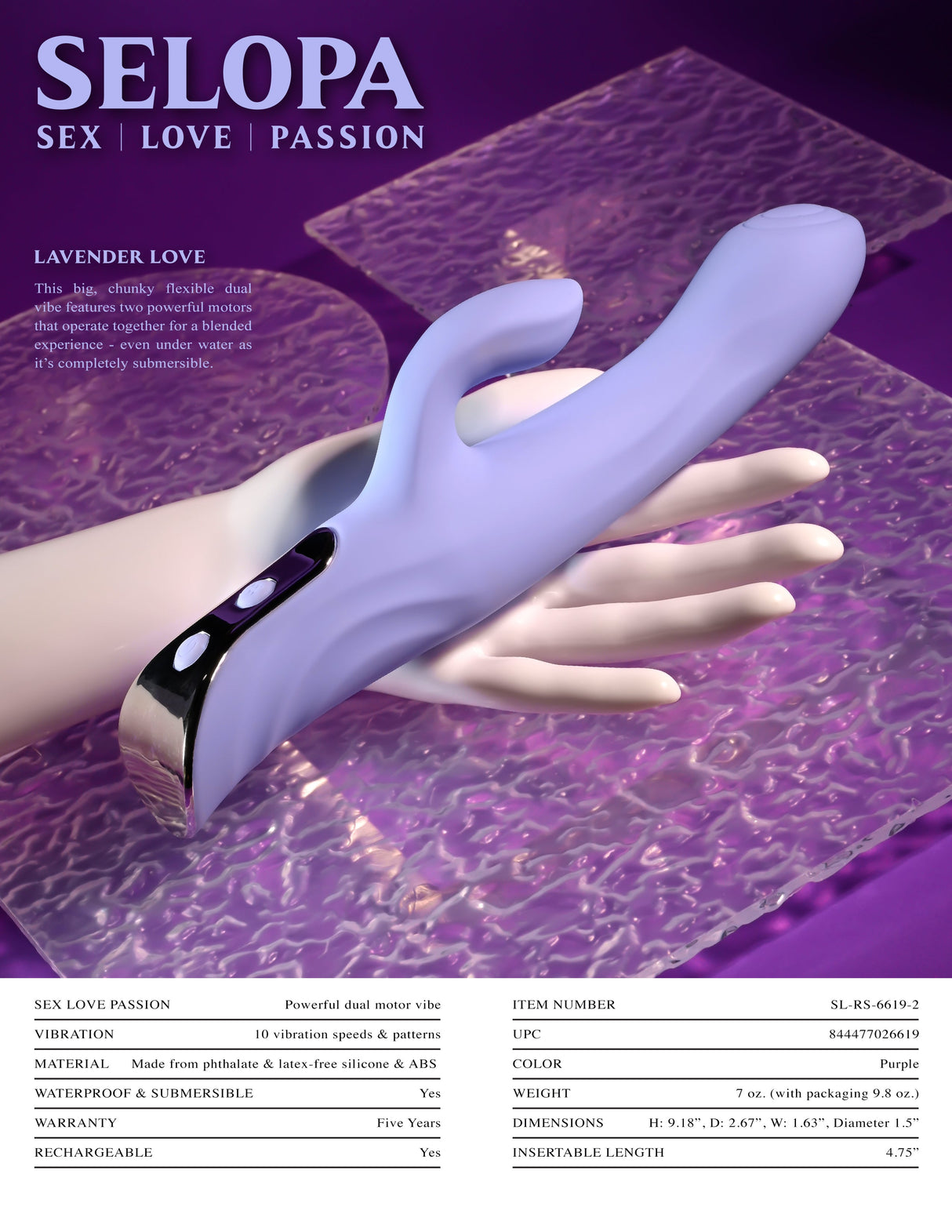 Evolved Lavender Love Rabbit Vibrator USB Rechargeable - VIBRATORS