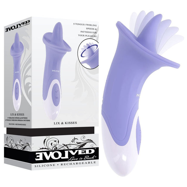 Evolved LIX & KISSES - USB Rechargeable Flicking Tongue Stimulator - STIMULATORS