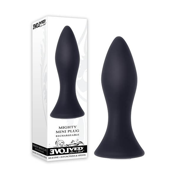 Evolved Mighty Mini Plug - Black 8.9 cm (3.5'') USB Rechargeable Butt Plug - Anal Toys