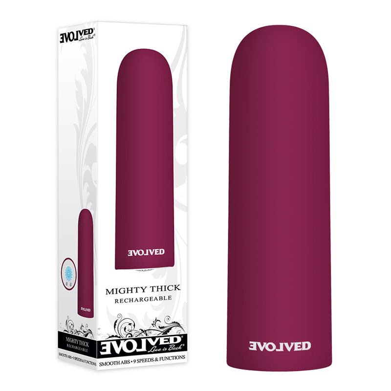 Evolved Mighty Thick - Burgundy Red 9 cm USB Rechargeable Bullet - BULLETS & EGGS