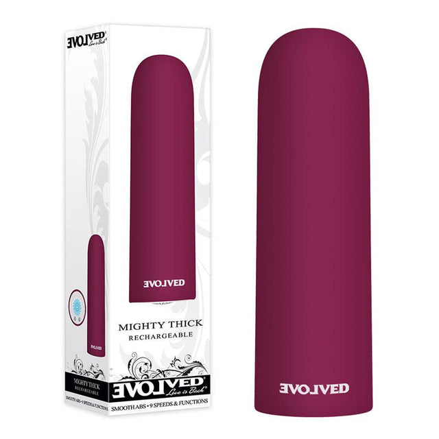 Evolved Mighty Thick - Burgundy Red 9 cm USB Rechargeable Bullet - BULLETS & EGGS