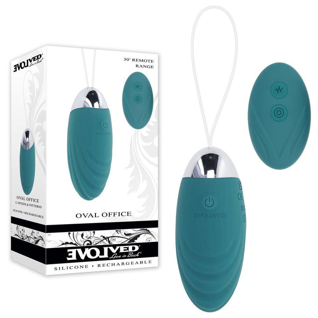 Evolved OVAL OFFICE - Green 8.5 cm USB Rechargeable Wireless Egg with Remote Control - BULLETS & EGGS