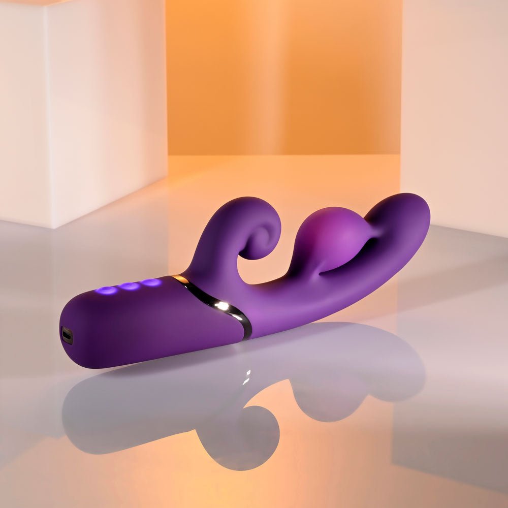 Evolved PLEASURE PUFF - Purple 24.1 cm Inflatable Rabbit Vibrator - VIBRATORS