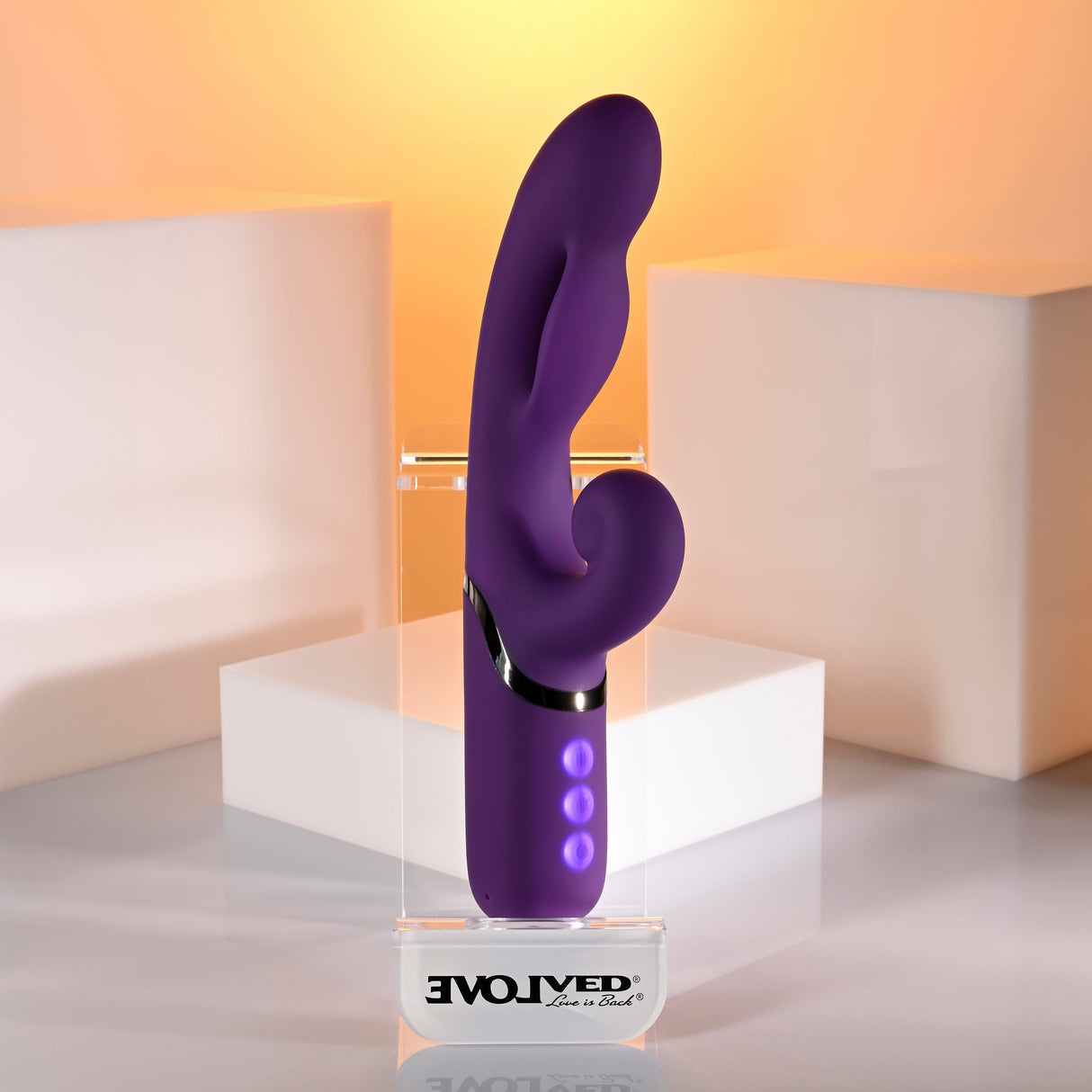 Evolved PLEASURE PUFF - Purple 24.1 cm Inflatable Rabbit Vibrator - VIBRATORS