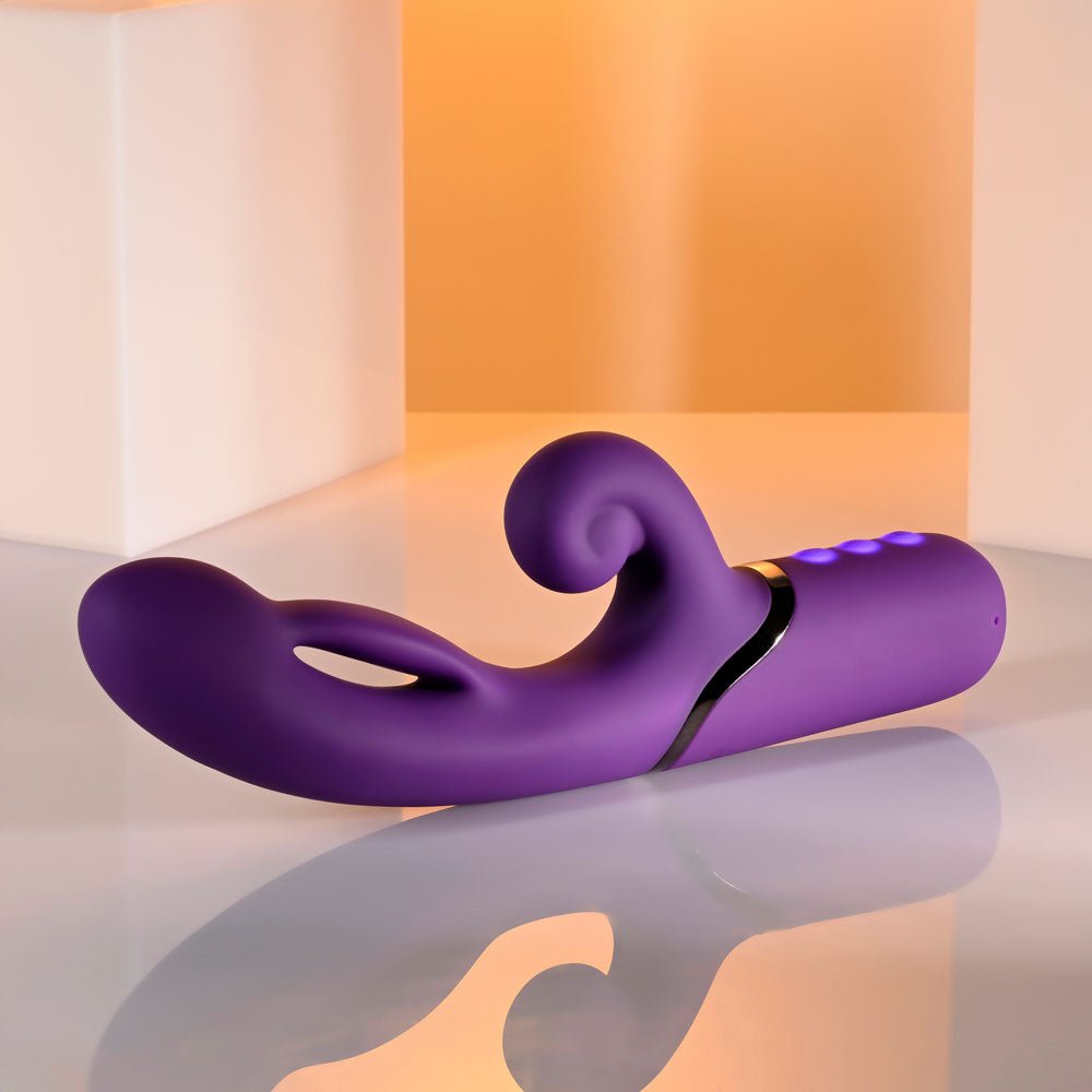 Evolved PLEASURE PUFF - Purple 24.1 cm Inflatable Rabbit Vibrator - VIBRATORS