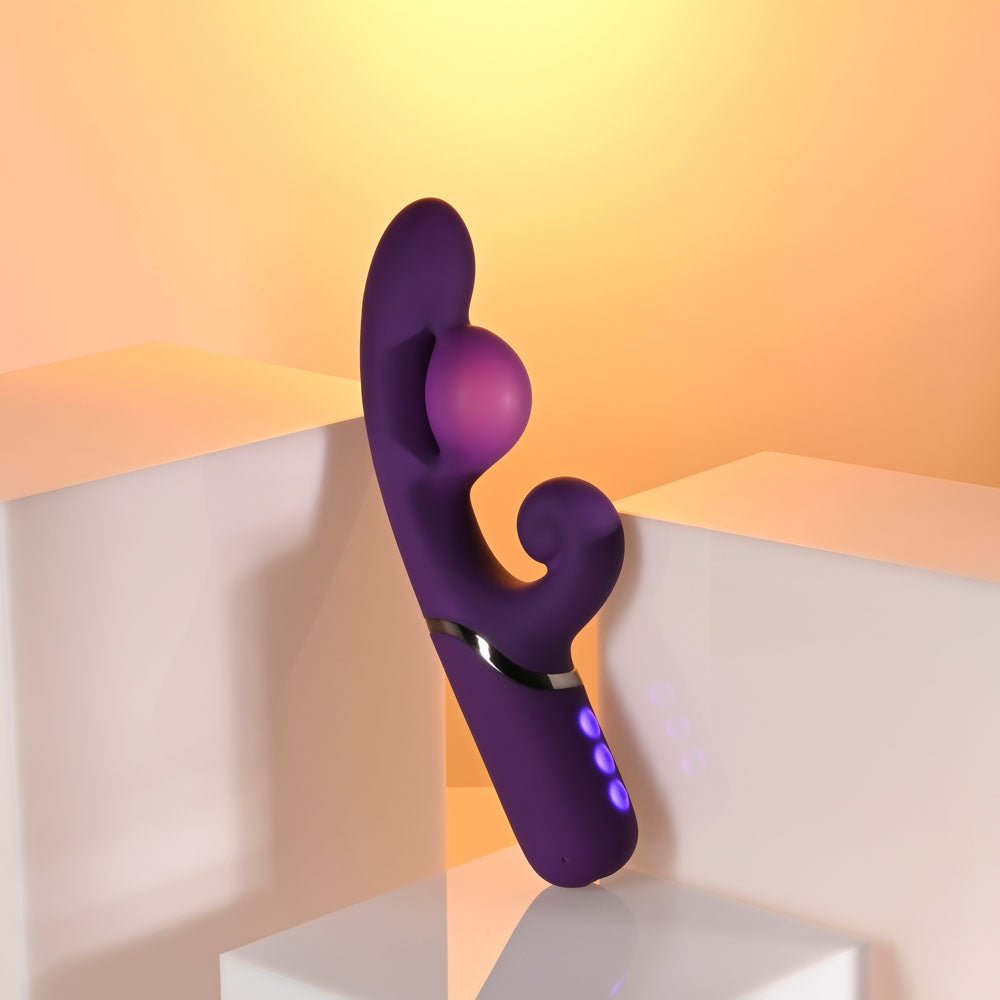 Evolved PLEASURE PUFF - Purple 24.1 cm Inflatable Rabbit Vibrator - VIBRATORS