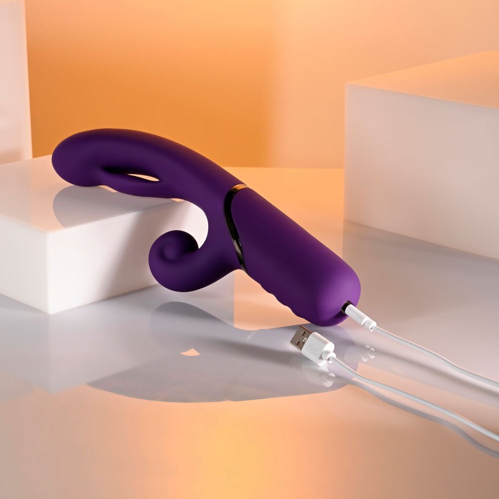 Evolved PLEASURE PUFF - Purple 24.1 cm Inflatable Rabbit Vibrator - VIBRATORS