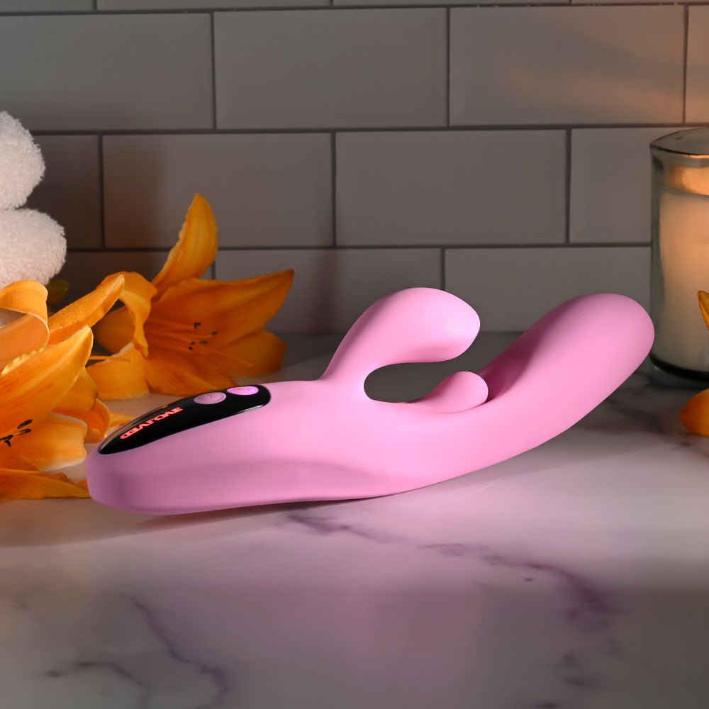 Evolved Push The Button Pink 23.5cm Rabbit Vibrator G Spot - VIBRATORS