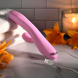 Evolved Push The Button Pink 23.5cm Rabbit Vibrator G Spot - VIBRATORS