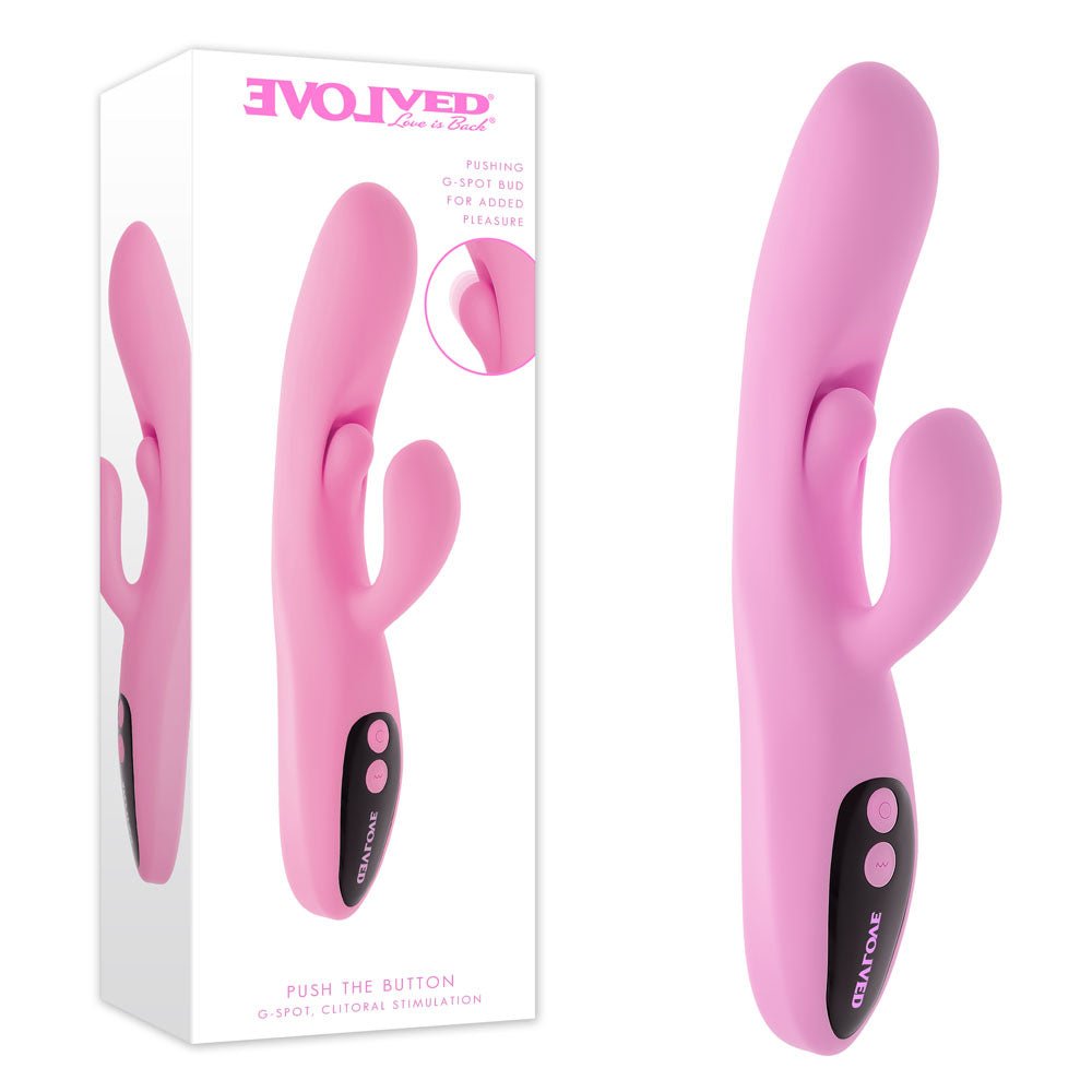 Evolved Push The Button Pink 23.5cm Rabbit Vibrator G Spot - VIBRATORS