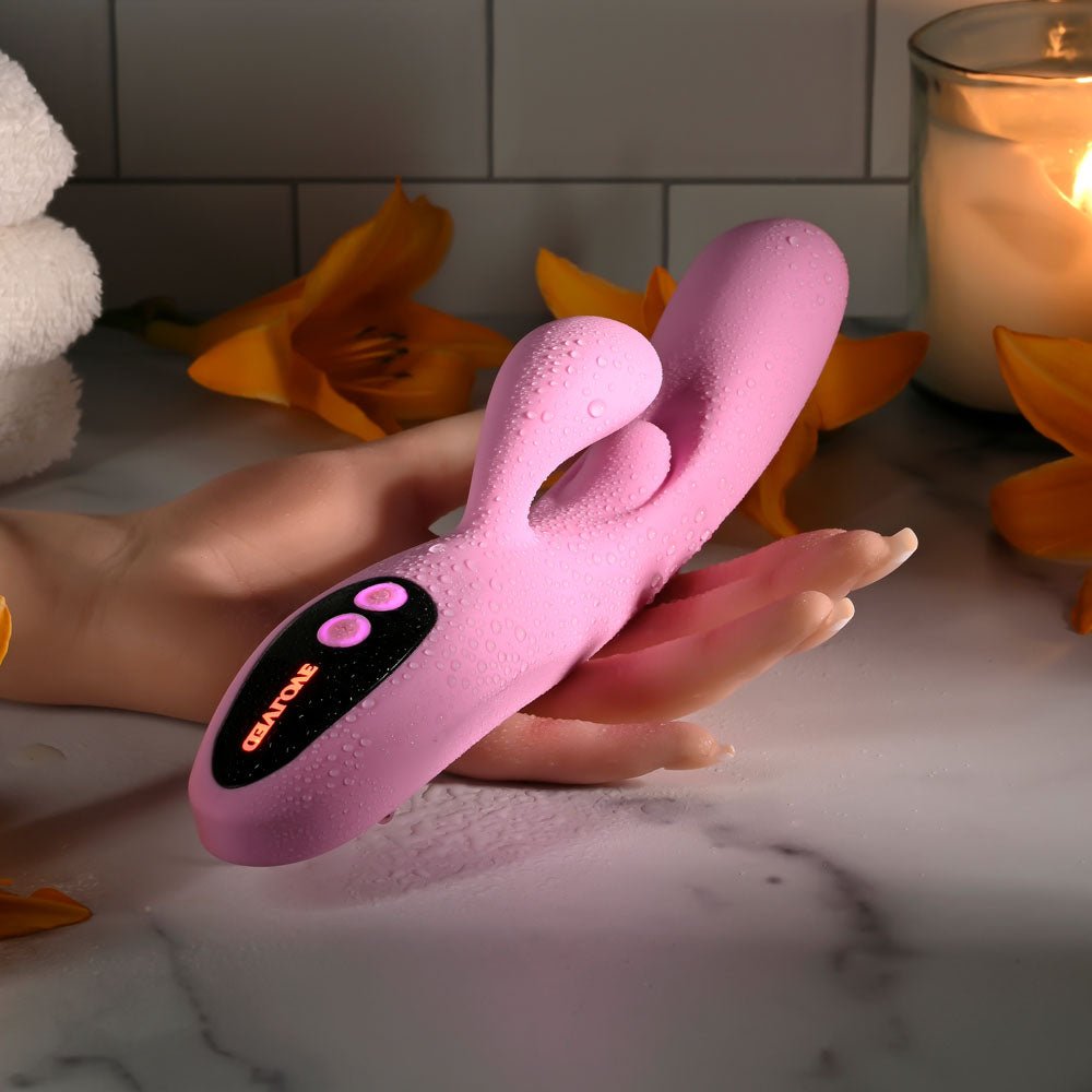 Evolved Push The Button Pink 23.5cm Rabbit Vibrator G Spot - VIBRATORS