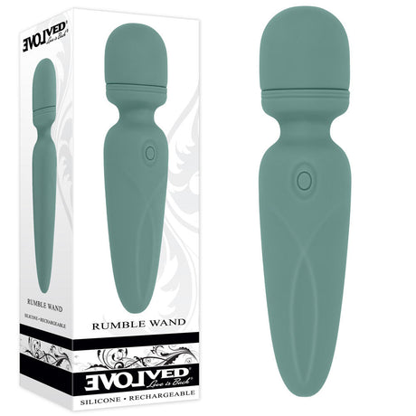 Evolved RUMBLE WAND - Olive Green Mini Massage Wand - VIBRATORS