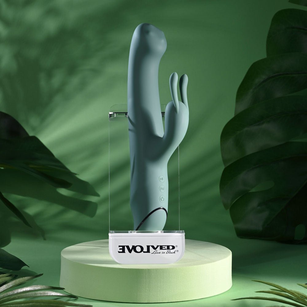 Evolved Satin Swirl Rabbit Vibrator 23cm Swirling Head - VIBRATORS