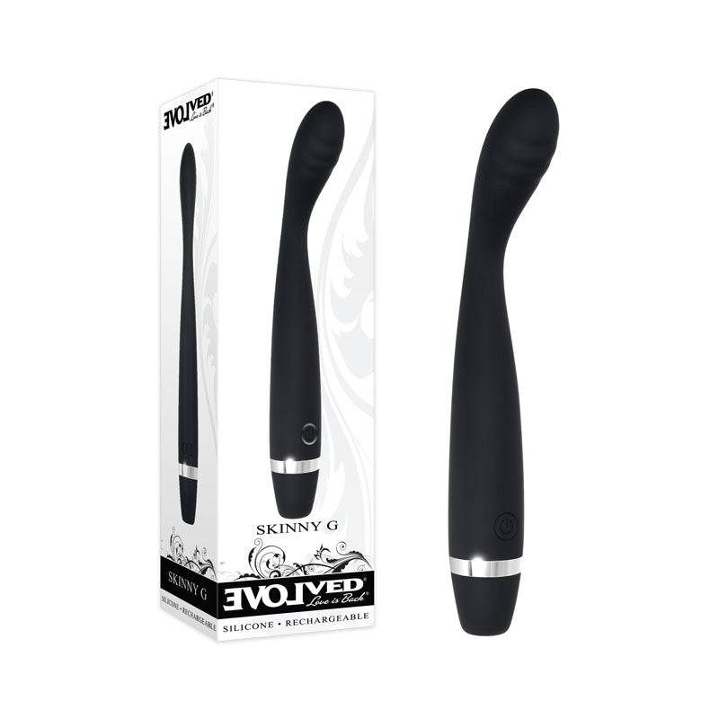 Evolved Skinny G - Black 17.8 cm USB Rechargeable Vibrator - VIBRATORS
