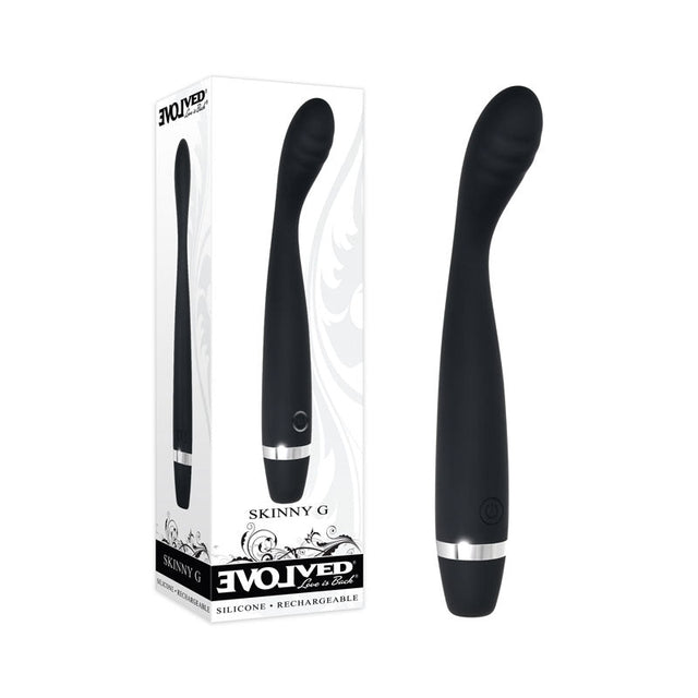Evolved Skinny G - Black 17.8 cm USB Rechargeable Vibrator - VIBRATORS