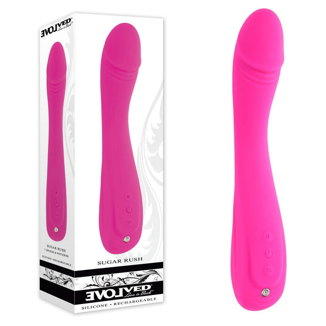 Evolved SUGAR RUSH - Pink 21.6 cm USB Rechargeable Vibrator - VIBRATORS