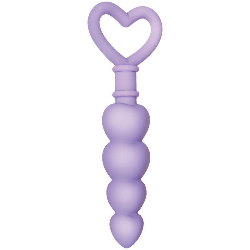 Evolved Sweet Treat - Purple 11.5 cm Beaded Butt Plug with Handle - Anal Toys