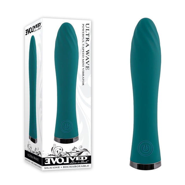 Evolved ULTRA WAVE - Blue 13 cm USB Rechargeable Mini Vibrator - VIBRATORS