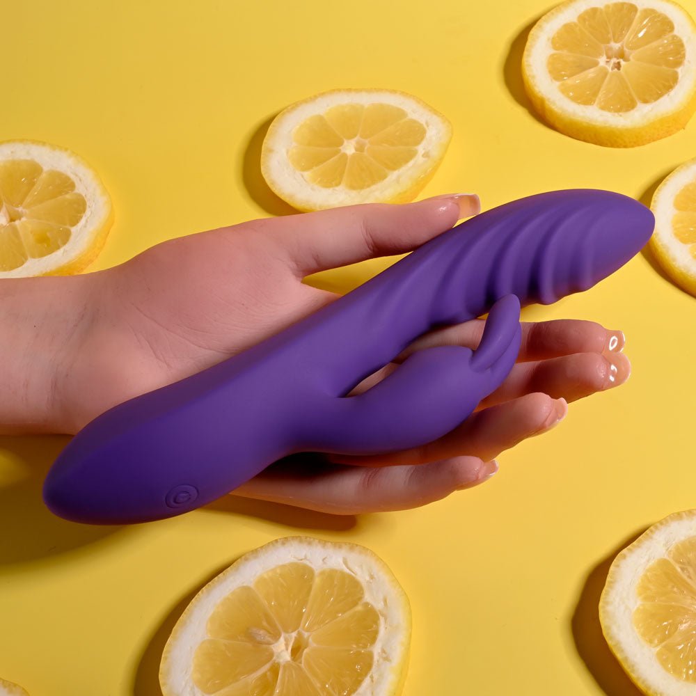 Evolved WAVY RABBIT - Purple 20.6 cm USB Rechargeable Rabbit Vibrator - VIBRATORS
