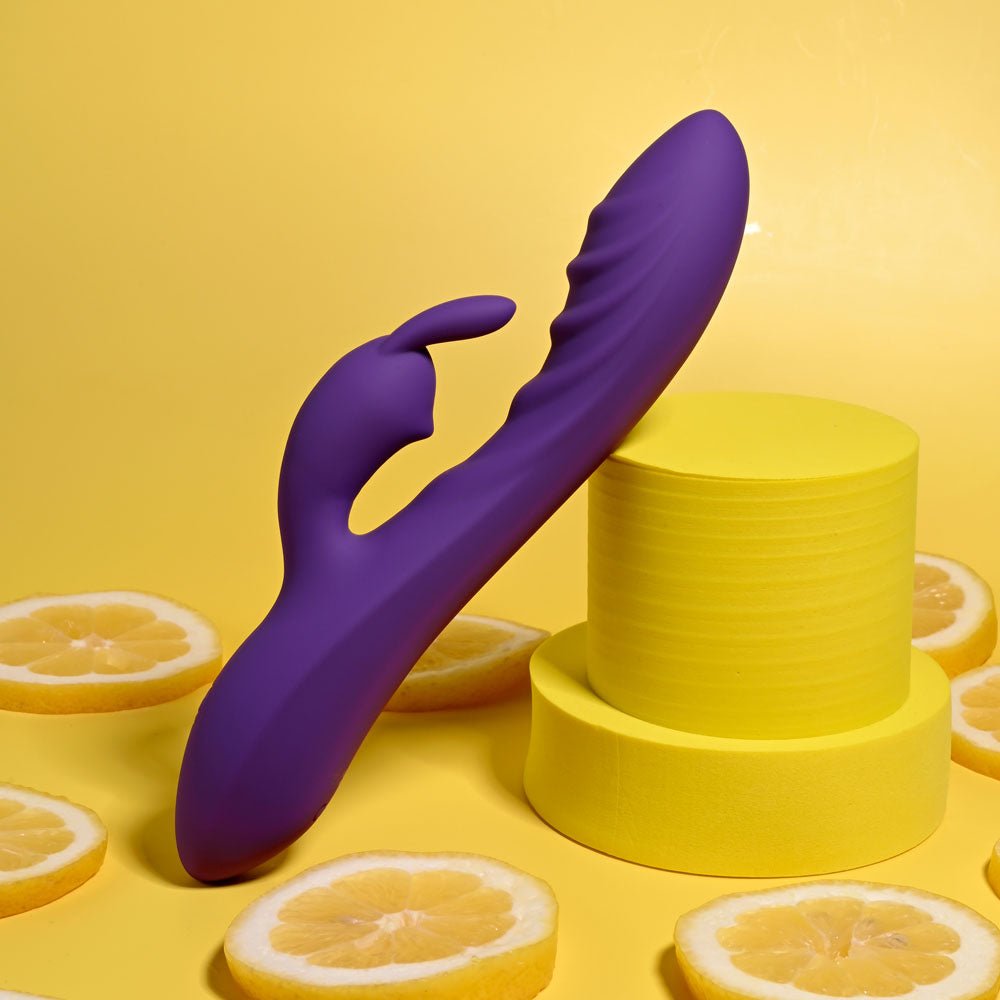 Evolved WAVY RABBIT - Purple 20.6 cm USB Rechargeable Rabbit Vibrator - VIBRATORS