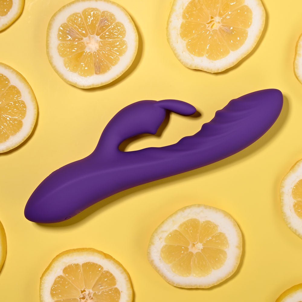 Evolved WAVY RABBIT - Purple 20.6 cm USB Rechargeable Rabbit Vibrator - VIBRATORS