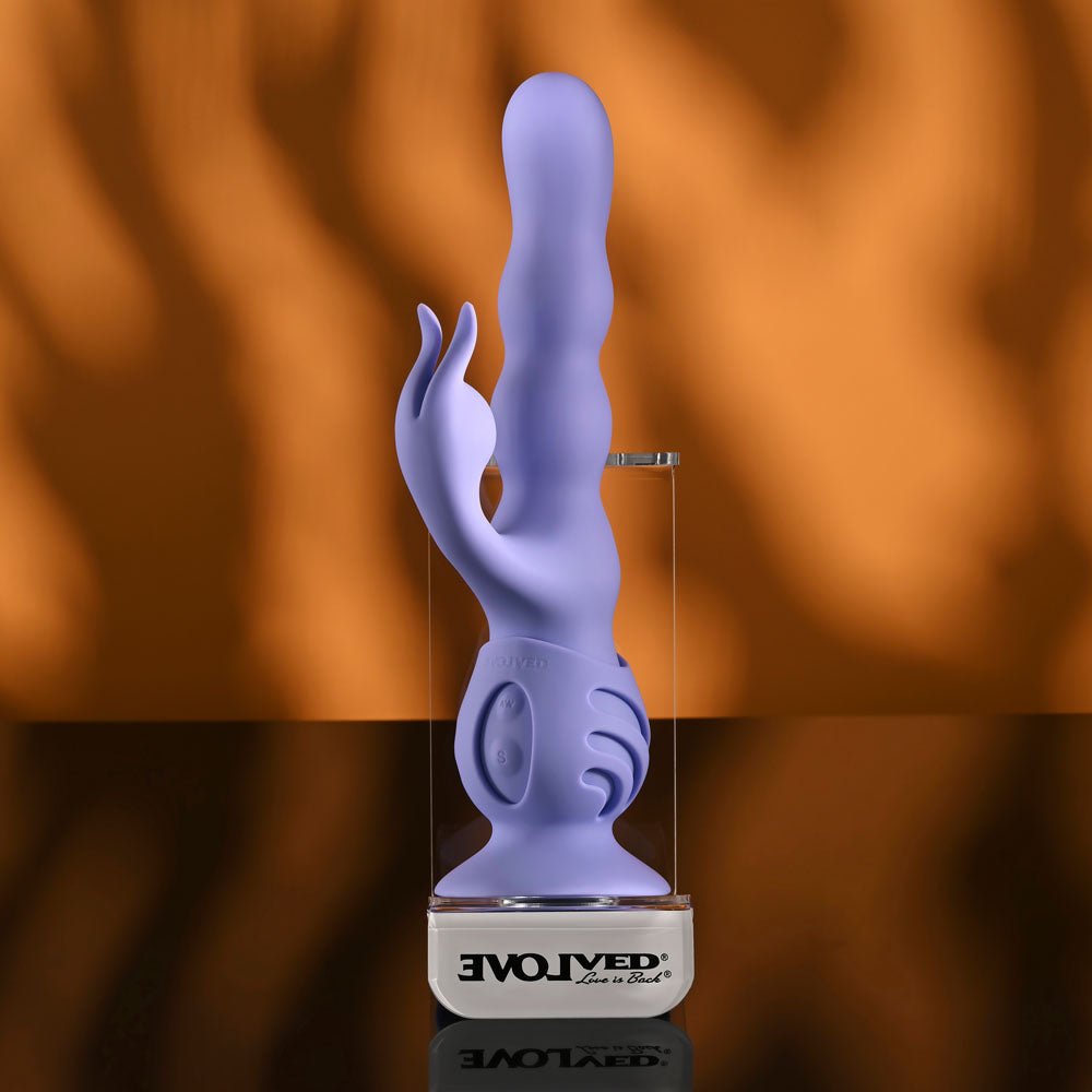 Evolved Wiggly Bunny Rabbit Vibrator With Suction Base - VIBRATORS