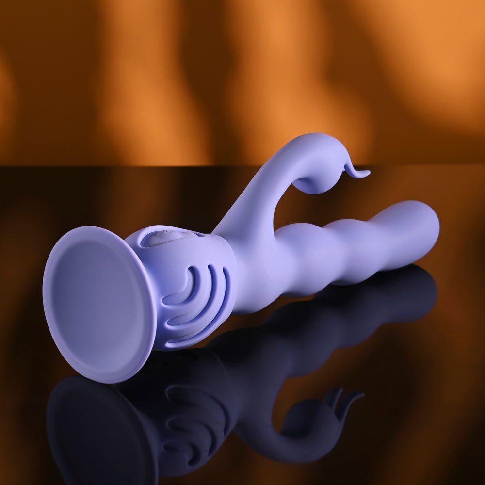 Evolved Wiggly Bunny Rabbit Vibrator With Suction Base - VIBRATORS