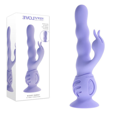 Evolved Wiggly Bunny Rabbit Vibrator With Suction Base - VIBRATORS