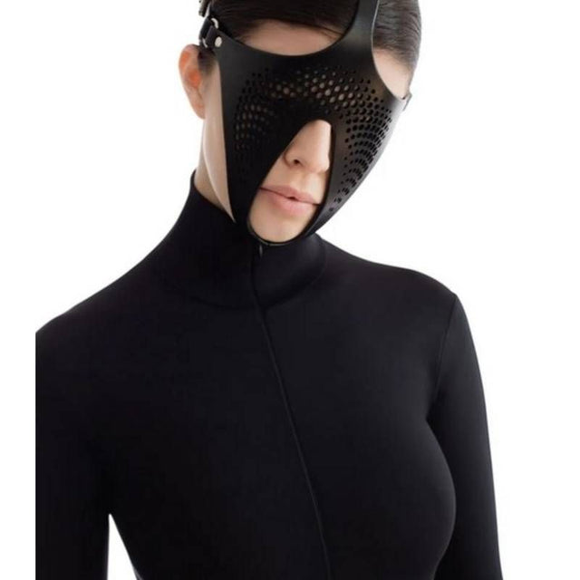 Ex Machina Genuine Leather Mask Black - Adult Toys
