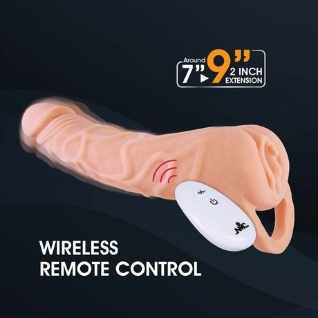 Extendor+ - Flesh 2 Inch Vibrating Penis Extender and Stroker - MASTURBATORS