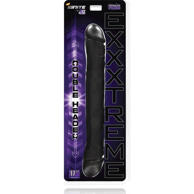 Exxtreme Double Dong 17in Black - Adult Toys
