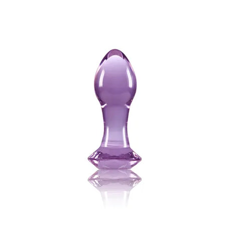 Crystal Gem - Purple 9 cm Glass Butt Plug