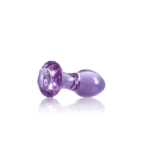 Crystal Gem - Purple 9 cm Glass Butt Plug