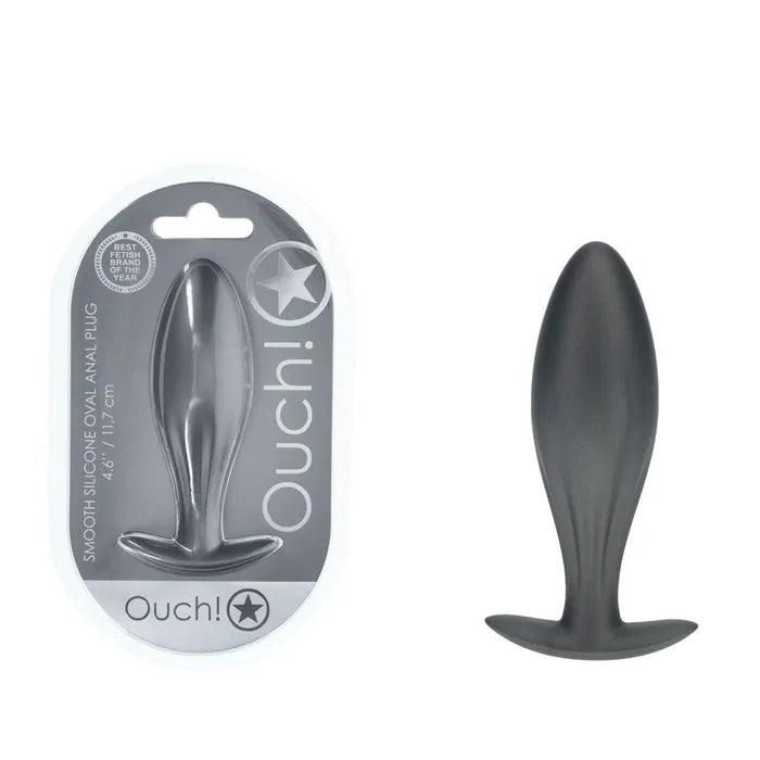 OUCH! Oval Anal Plug - Gun Metal