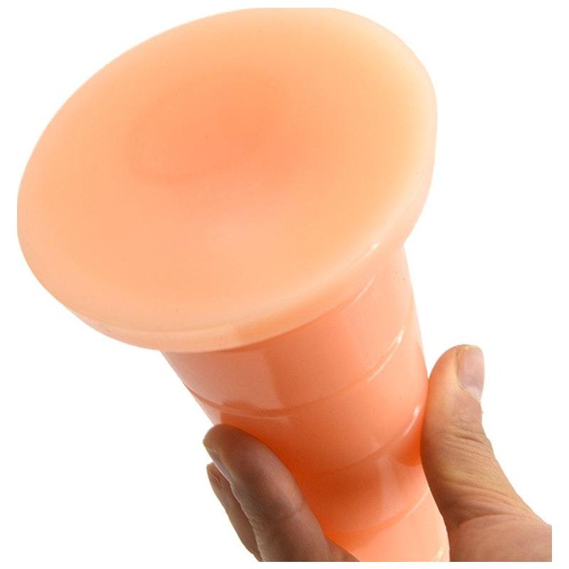 FAAK Hat Anal Plug - Flesh Colored PVC Soft Anal Toy - 18.5 x 5.5cm - Adult Toys