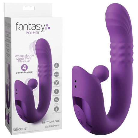 Fantasy For Her Harmoni Pro Purple USB Rechargeable Throbbing Vibrator - VIBRATORS