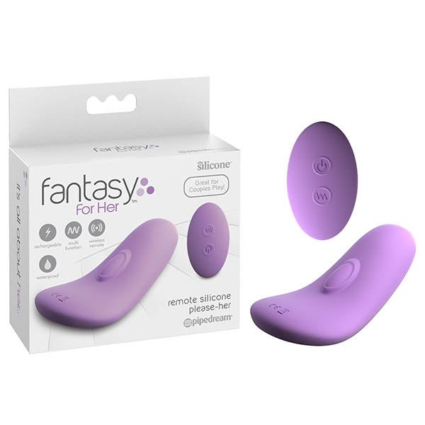 Fantasy For Her Remote Silicone Please - Her - Purple USB Rechargeable Stimulator with Wireless Remote - STIMULATORS
