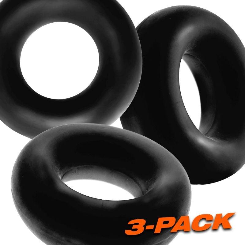 Fat Willy 3 Pc Jumbo Cockrings Black - Naughty by Nature Adult Store