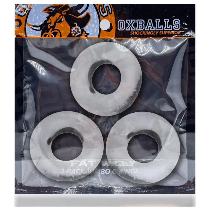 Fat Willy 3 Pc Jumbo Cockrings Clear - Adult Toys