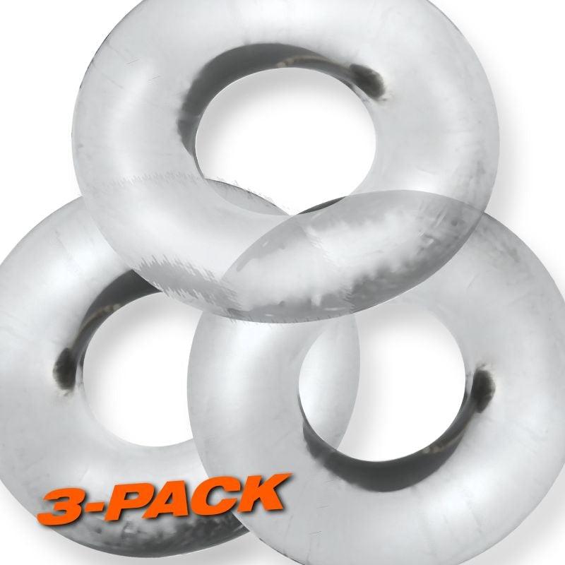 Fat Willy 3 Pc Jumbo Cockrings Clear - Naughty by Nature Adult Store