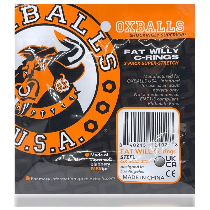 Fat Willy 3 Pc Jumbo Cockrings Orange - Adult Toys
