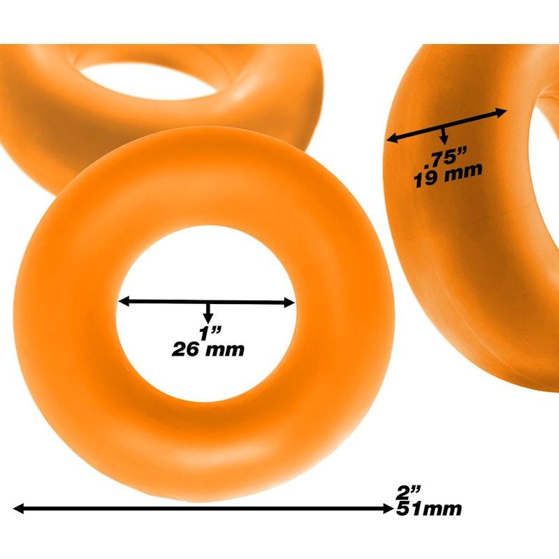 Fat Willy 3 Pc Jumbo Cockrings Orange - Naughty by Nature Adult Store