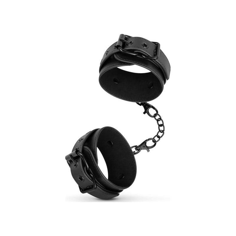Faux Leather Ankle Cuffs Black - Adult Toys