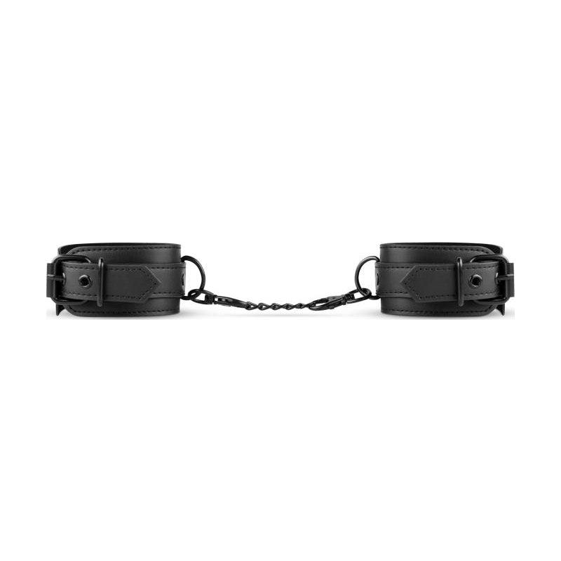 Faux Leather Ankle Cuffs Black - Adult Toys