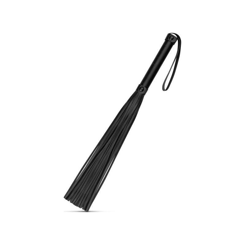 Faux Leather Flogger Black - Adult Toys